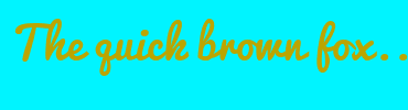 Image with Font Color BBA500 and Background Color 00F4FF